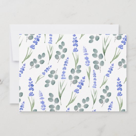 Waterverf lavendel en eucalyptuspatroon bedankkaart (Achterkant)