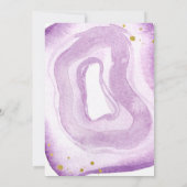 Waterverf lavendel en gouden geode Bewaar de datum Save The Date (Achterkant)