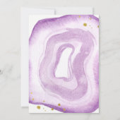 Waterverf lavendel en gouden geode bruiloft II Kaart (Achterkant)