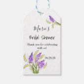 Waterverf lavendel en groene bloemen cadeaulabel (Voorkant)