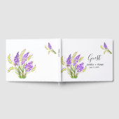 Waterverf Lavendel en Groene Bloemen Gastenboek (Volledig)