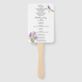 Waterverf Lavendel en Groene Bloemen Programma Handwaaier (Achterkant)