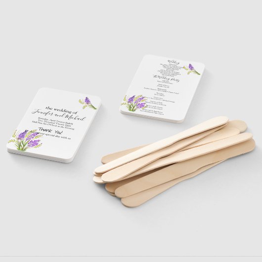 Waterverf Lavendel en Groene Bloemen Programma Handwaaier (Niet-gemonteerd)