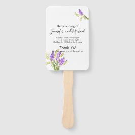 Waterverf Lavendel en Groene Bloemen Programma Handwaaier