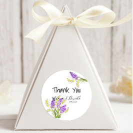 Waterverf lavendel en groene bloemen ronde sticker