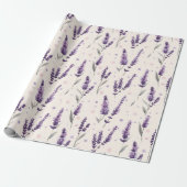 Waterverf lavendel en stippen ontwerp cadeaupapier (Uitgerold)