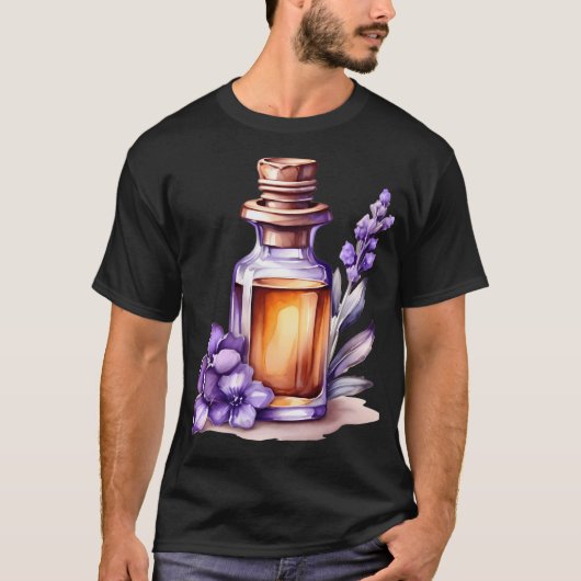 Waterverf Lavendel etherische olie T-shirt (Voorkant)