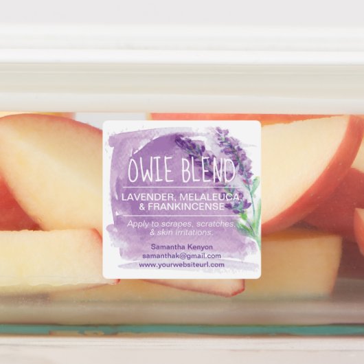 Waterverf Lavendel etherische oliën rolfles Labels (Aangebracht)