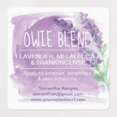 Waterverf Lavendel etherische oliën rolfles Labels (Design 1)