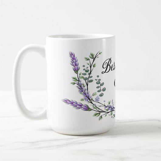 Waterverf Lavendel Eucalyptus beste moeder ooit Koffiemok (Links)