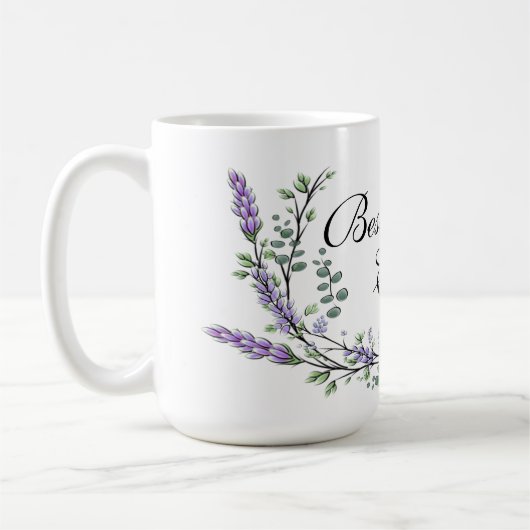 Waterverf Lavendel Eucalyptus beste moeder ooit Koffiemok (Links)