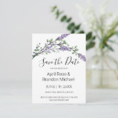 Waterverf Lavendel Eucalyptus Bewaar de datum Save The Date (Staand voorkant)