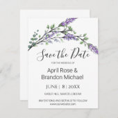 Waterverf Lavendel Eucalyptus Bewaar de datum Save The Date (Voorkant / Achterkant)