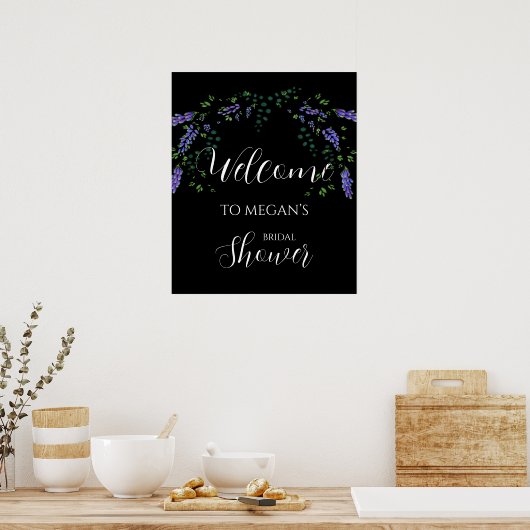 Waterverf Lavendel eucalyptus boho groen Poster (Keuken)