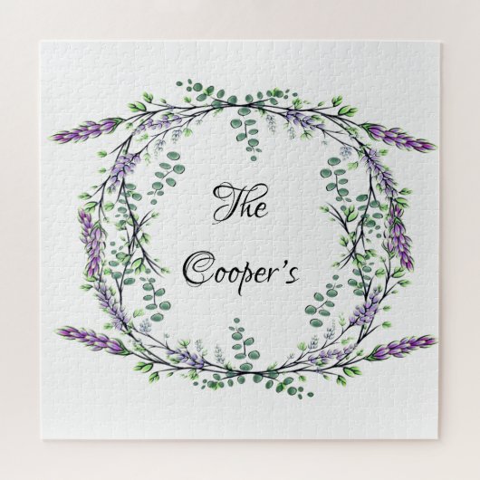 Waterverf lavendel eucalyptus bohobotanical legpuzzel (Horizontaal)