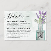 Waterverf Lavendel & Eucalyptus bruiloft details Informatiekaartje (Voorkant)
