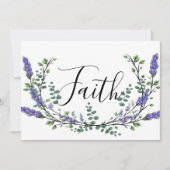 Waterverf Lavendel Eucalyptus kalligrafie geloof Kaart (Voorkant)