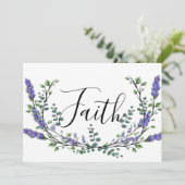 Waterverf Lavendel Eucalyptus kalligrafie geloof Kaart (Staand voorkant)