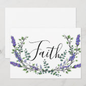 Waterverf Lavendel Eucalyptus kalligrafie geloof Kaart (Voorkant / Achterkant)