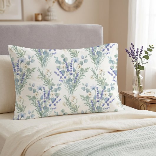 Waterverf Lavendel & Eucalyptus Kussensloop