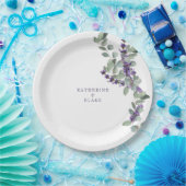 Waterverf Lavendel & Eucalyptus Namen Bruiloft Papieren Bordje (Feest)