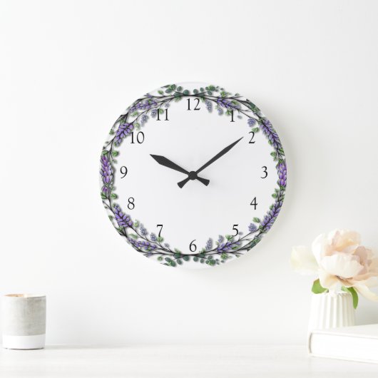 Waterverf lavendel eucalyptus paarse bloemig grote klok (Huis)