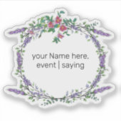 Waterverf Lavendel Eucalyptus  rozen Sticker (Voorkant)