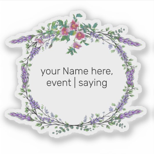 Waterverf Lavendel Eucalyptus rozen Sticker (Voorkant)