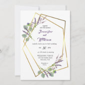 Waterverf lavendel, eucalyptus trouwkaart aankondiging (Voorkant)