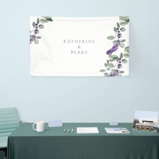 Waterverf Lavendel Eucalyptus Trouwnamen Spandoek (Beurs)