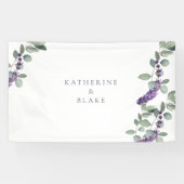 Waterverf Lavendel Eucalyptus Trouwnamen Spandoek (Horizontaal)