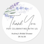 Waterverf Lavendel Favor Bedankje Ronde Sticker (Voorkant)