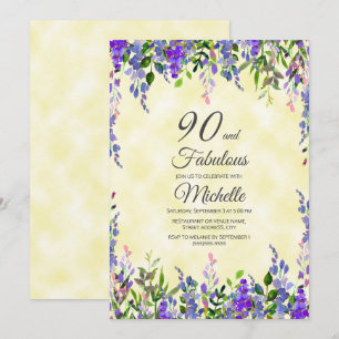 Waterverf Lavendel Geel 90 & Fabulous Verjaardag Kaart