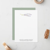 Waterverf Lavendel Gepersonaliseerde Notecards Notitiekaartje (Voorkant / Achterkant in situ)