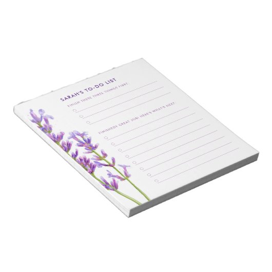 Waterverf lavendel grote drie te doen notitieblok (Schuin)