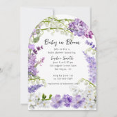 Waterverf Lavendel Hortensia Baby shower Kaart (Voorkant)