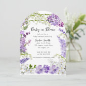 Waterverf Lavendel Hortensia Baby shower Kaart (Staand voorkant)