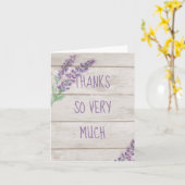 Waterverf Lavendel & Hout Bedankt Blank Kaart (Gele Bloem)