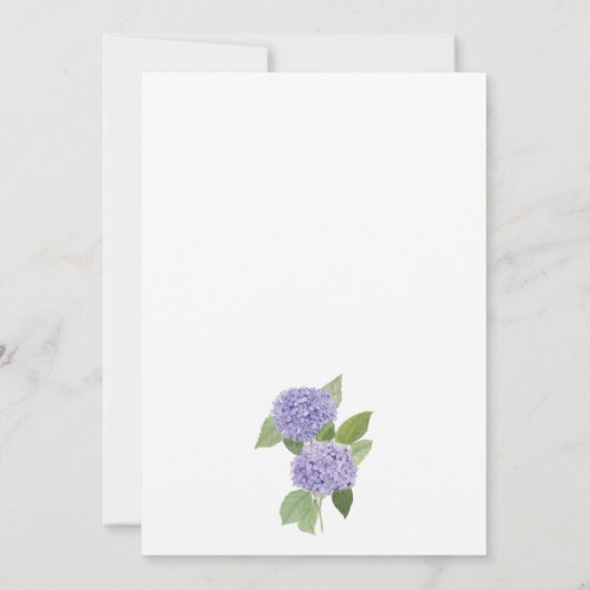 Waterverf Lavendel Hydrangea 70e verjaardag Kaart (Achterkant)