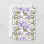Waterverf Lavendel Hydrangea Bloemen Bruiloft RSVP Kaartje (Achterkant)