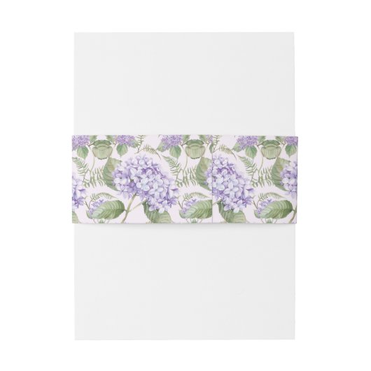 Waterverf Lavendel Hydrangea Bloemen Bruiloft Uitnodigingen Wikkel (Achterkant Voorbeeld)