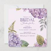 Waterverf Lavendel Hydrangea Flower Vrijgezellenfe Kaart (Voorkant)