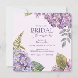 Waterverf Lavendel Hydrangea Flower Vrijgezellenfe Kaart