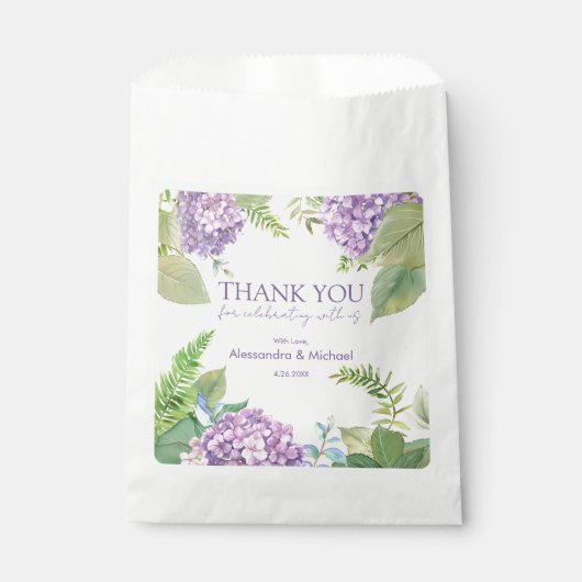 Waterverf Lavendel Hydrangea Trouw Dank Je Bedankzakje (Voorkant)