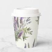 Waterverf Lavendel Koninklijke Bruidsborrel Papieren Bekers (Achterkant)