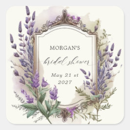 Waterverf Lavendel Koninklijke Bruidsontbijt Vierkante Sticker