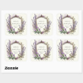 Waterverf Lavendel Koninklijke Bruidsuitnodiging Vierkante Sticker (Vel)