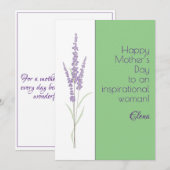 Waterverf lavendel lichtgroene moederdag feestdagenkaart (Voorkant / Achterkant)