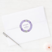 Waterverf Lavendel Lila bruiloft Ronde Sticker (Envelop)