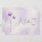Waterverf Lavendel Meadow Wildflower Moederdag Feestdagenkaart (Voorkant / Achterkant)